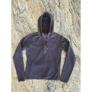 The North Face 1/4 Button Zip Hoodie Sweater Sweatshirt Gray Womens Sz. M Hooded